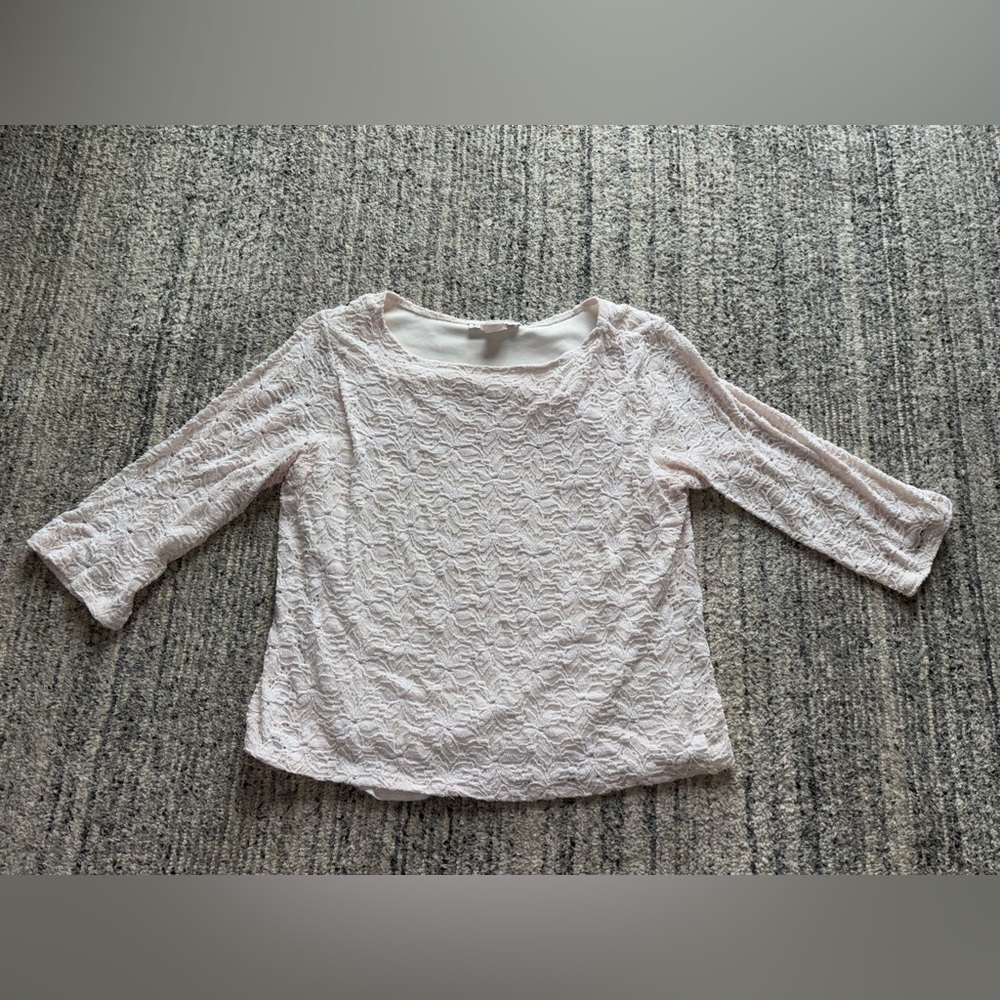 Dressbarn Lace Cream Blouse